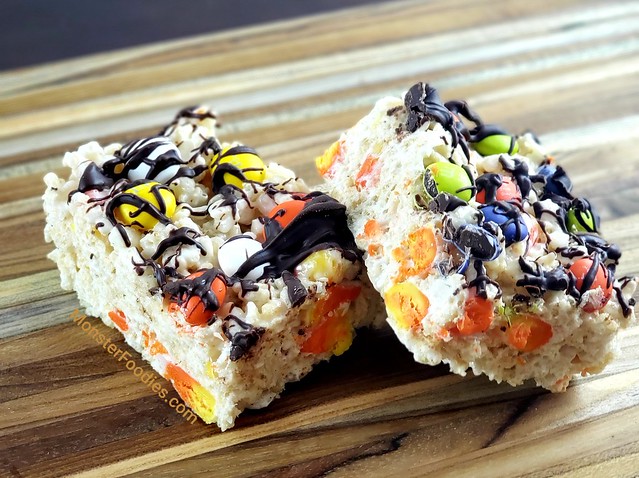 Candy Corn and M&M Rice Krispie Treats