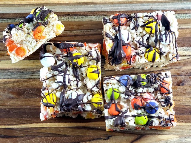 Candy Corn and M&M Rice Krispie Treats