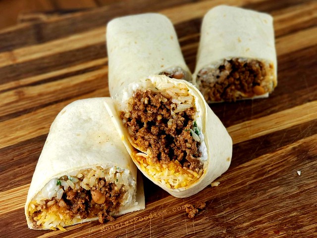 Beef Rice and Bean Burritos - Monster Foodies