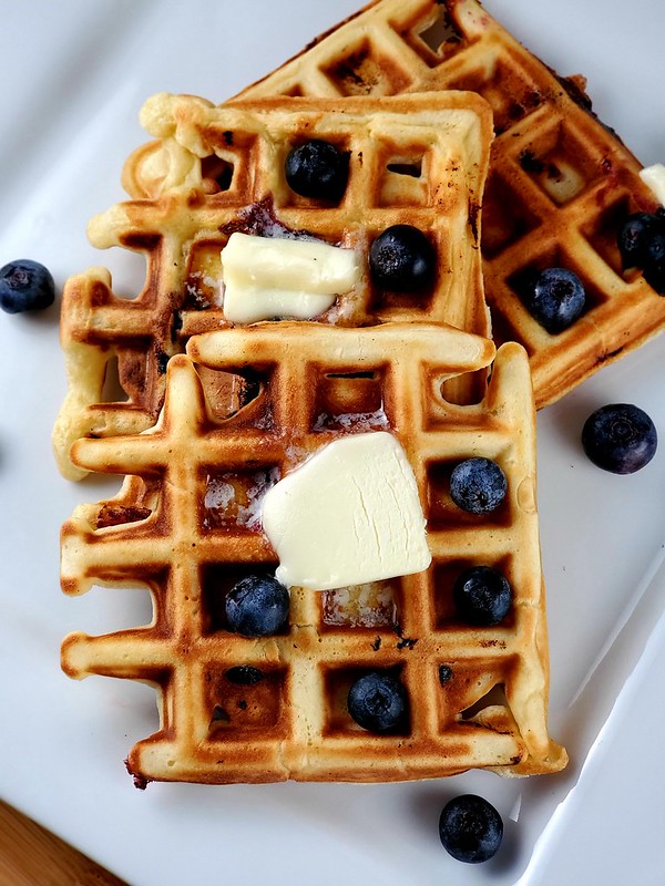 Banana Blueberry Waffles - Monster Foodies