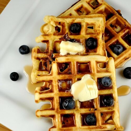 Banana Blueberry Waffles